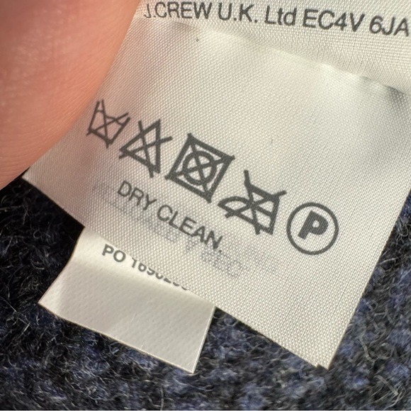 J. Crew Mens Birds Eye 100% Wool Scarf Navy Blue One Size Preppy Career Luxury - Picture 3 of 5